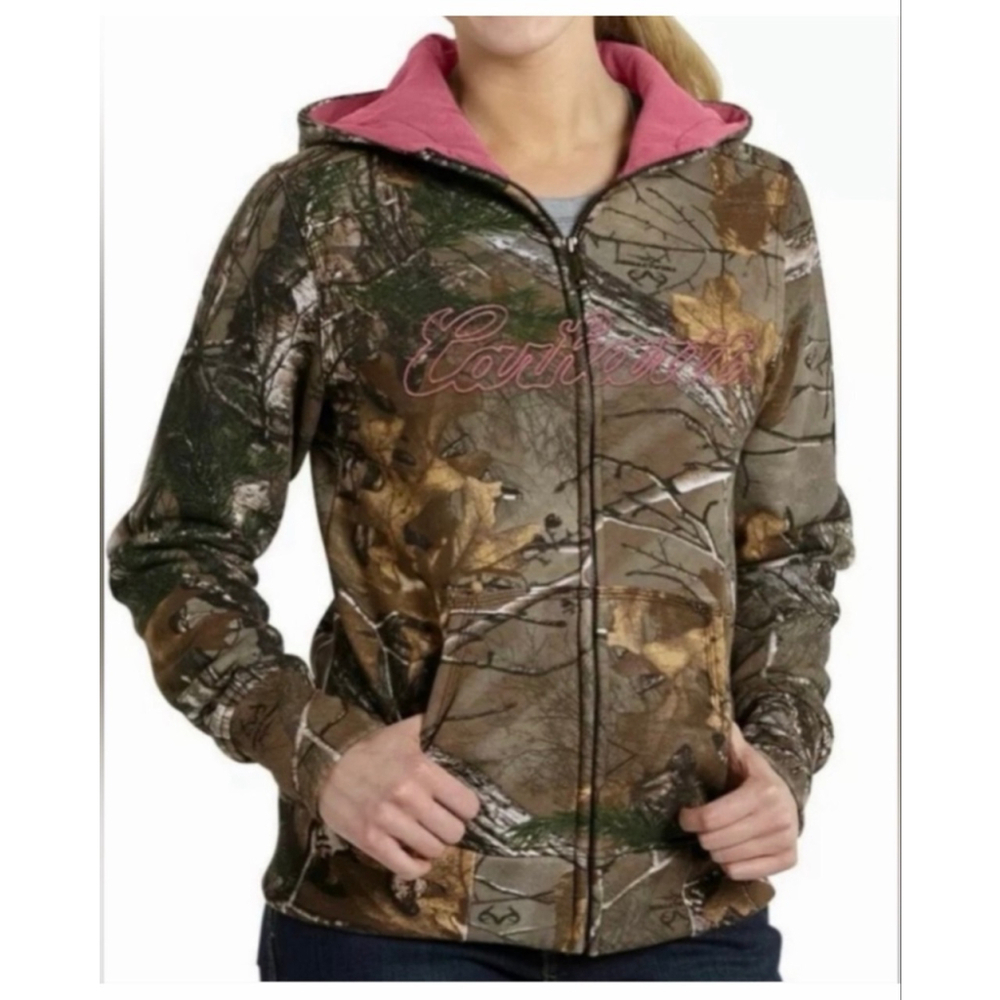 Carhartt Women's Zip Up Camo Hoodie Sweatshirt Size XS (0-2)
